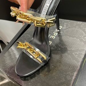 Black and gold Cuban link shoe